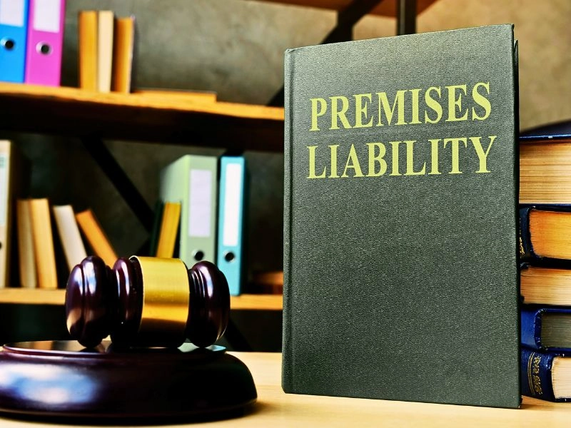 Premises liability laws book for personal injury cases on the shelf.