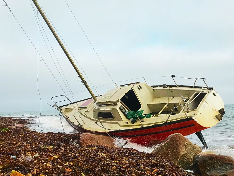 Boat after a crash.