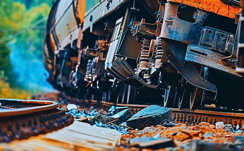 Train Collision Sparks Wrongful Death Lawsuit: Widow Alleges Negligence at Danforth Crossing 1 Low-angle shot of a train on tracks amidst lush greenery.