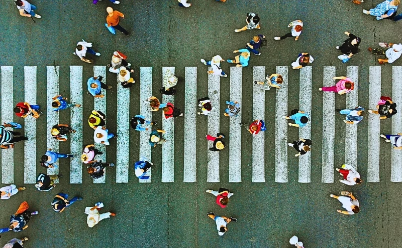 Pedestrian Hit in a Crosswalk in Naperville? Your Legal Options 1 Pedestrian crossing top view. hit in a crosswalk