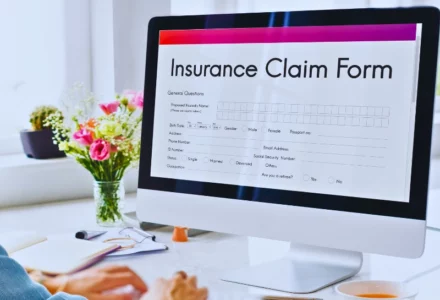 Insurance Claim Form Document Application Concept. Hidden Costs of a Car Accident