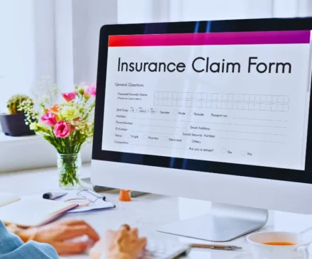 Insurance Claim Form Document Application Concept. Hidden Costs of a Car Accident