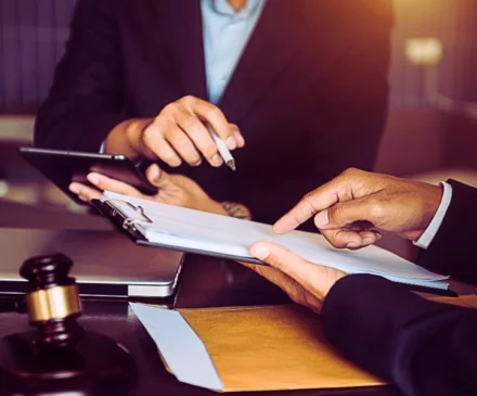 Client consulting a lawyer. Need a Lawyer After a Clear-Fault Car Accident