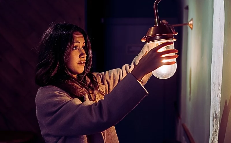 Poor Lighting Accident Claims in Illinois: When a Business Is Liable for Injuries 1 a young woman standing indoors, reaching out with both hands to hold a small wall lamp. Poor Lighting Accident