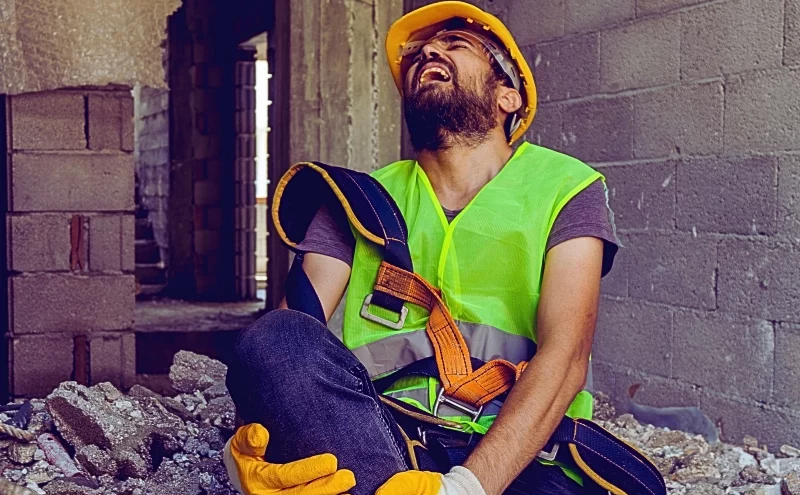 When a Workplace Injury Involves a Subcontractor: Who Pays the Bills? 1 a construction worker wearing a yellow hard hat, a neon green safety vest, and yellow gloves. Workplace Injury Involves a Subcontractor