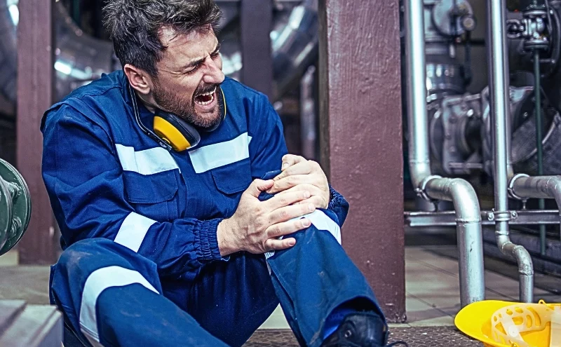 Employer Disputing Your Work Injury? How to Challenge an IME Report in Illinois 1 A person wearing a blue work uniform with reflective stripes, sitting on the floor in an industrial setting. Challenge an IME Report