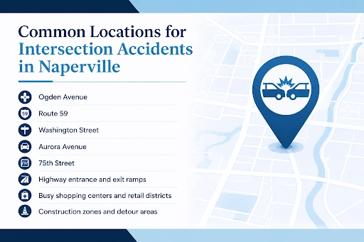 Common Locations for Intersection Accidents in Naperville